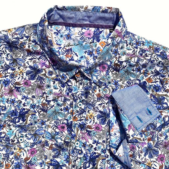 Arnold Zimburg Hollywood CA Other - Arnold Zimburg Hollywood Men’s Floral Flip Cuff 100% Cotton Button Up XXL